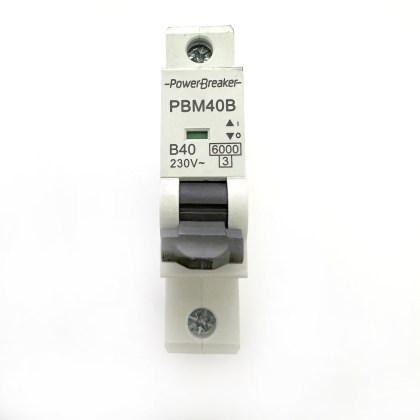 PowerBreaker PBM40B B40 40A 40 Amp MCB Circuit Breaker Type B